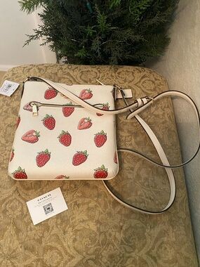 Coach NWT Mini Rowan File Bag With Strawberry Print